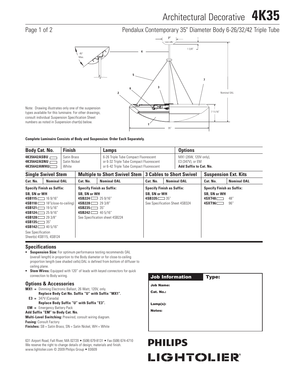 Lightolier Architectural Decorative 4K35 User Manual | 2 pages