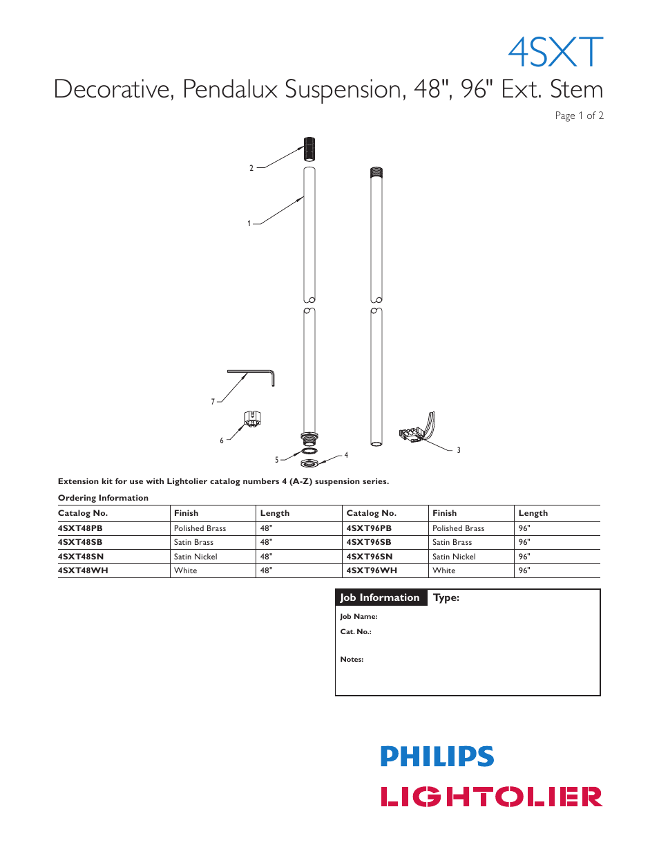 Lightolier Architectural Decorative 4SXT User Manual | 2 pages