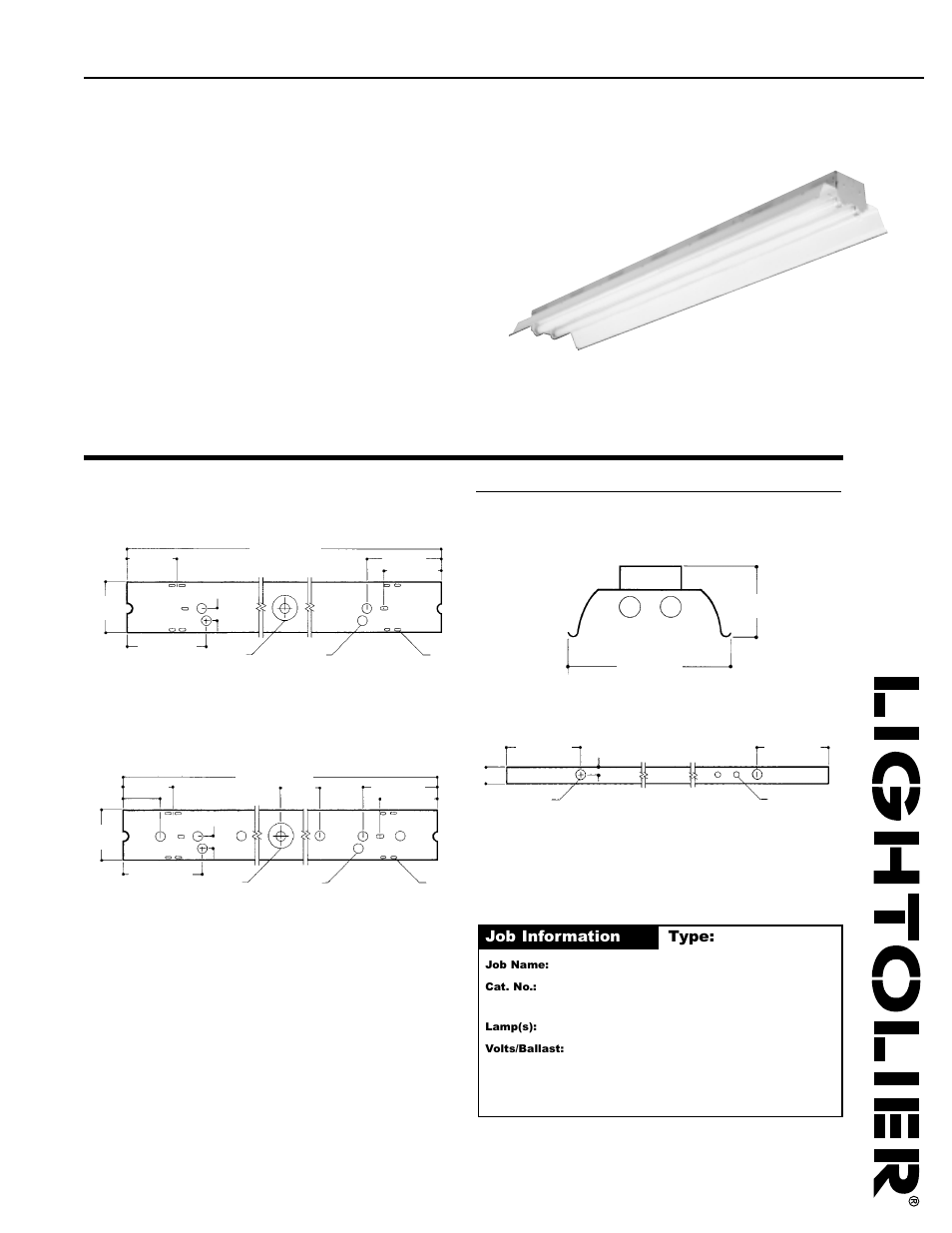 Lightolier Solid Top Fluorescent KW8S296SL120LE User Manual | 2 pages