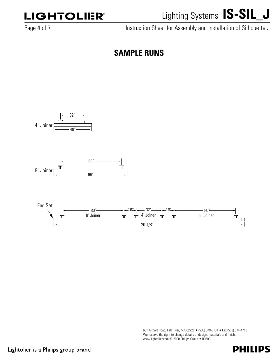 Is-sil_j, Lighting systems, Sample runs | Lightolier IS-SIL_J User Manual | Page 4 / 7