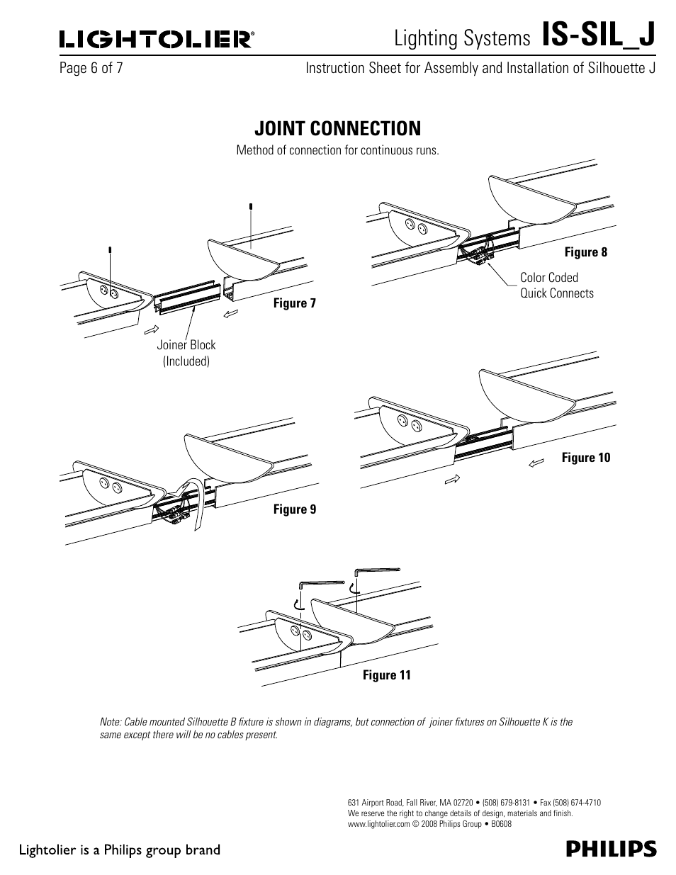 Is-sil_j, Lighting systems, Joint connection | Lightolier IS-SIL_J User Manual | Page 6 / 7