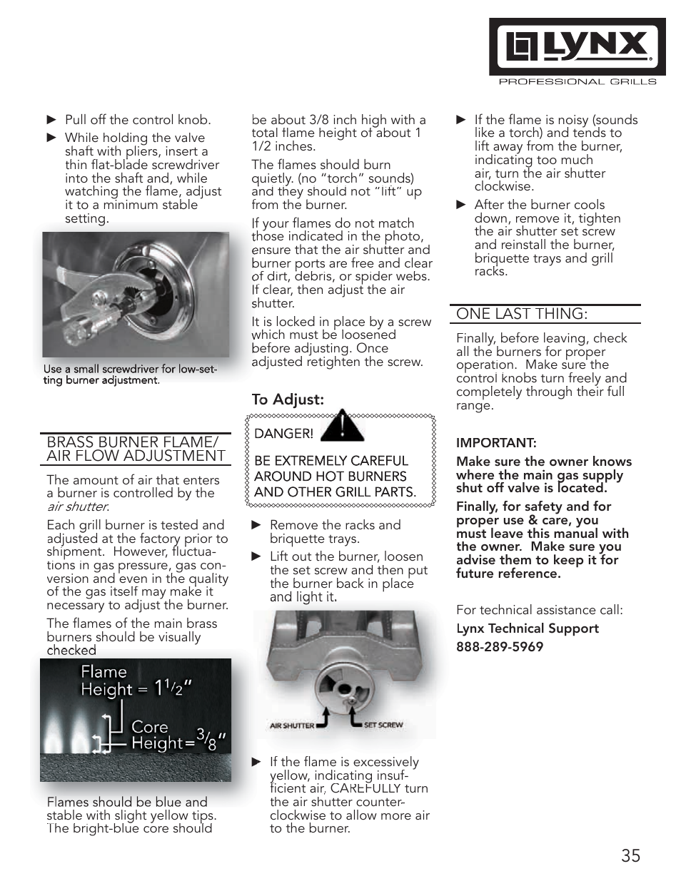 Lynx Professional Grills 42" Free Standing Grill L42PSR-1 User Manual | Page 35 / 48