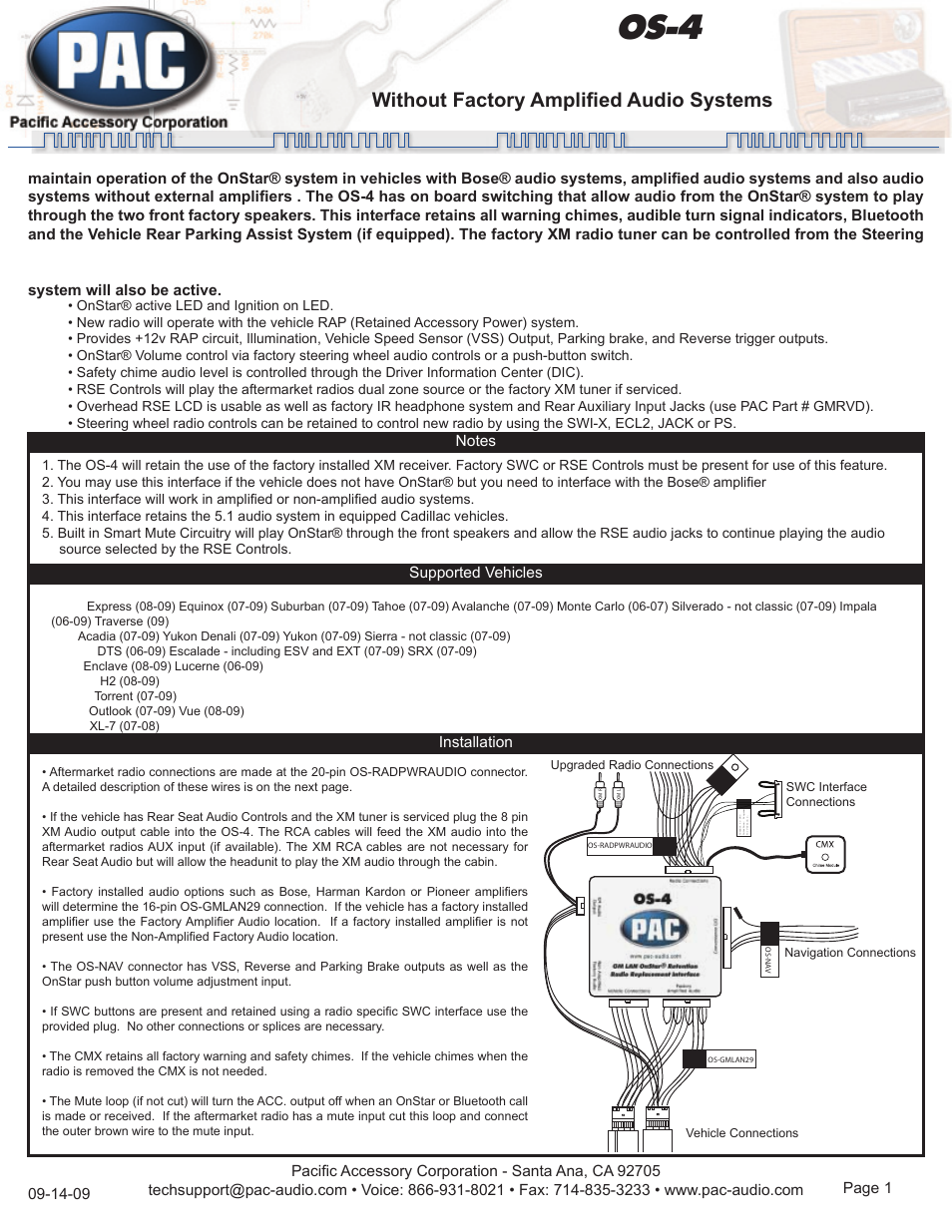 PAC OS-4 User Manual | 4 pages