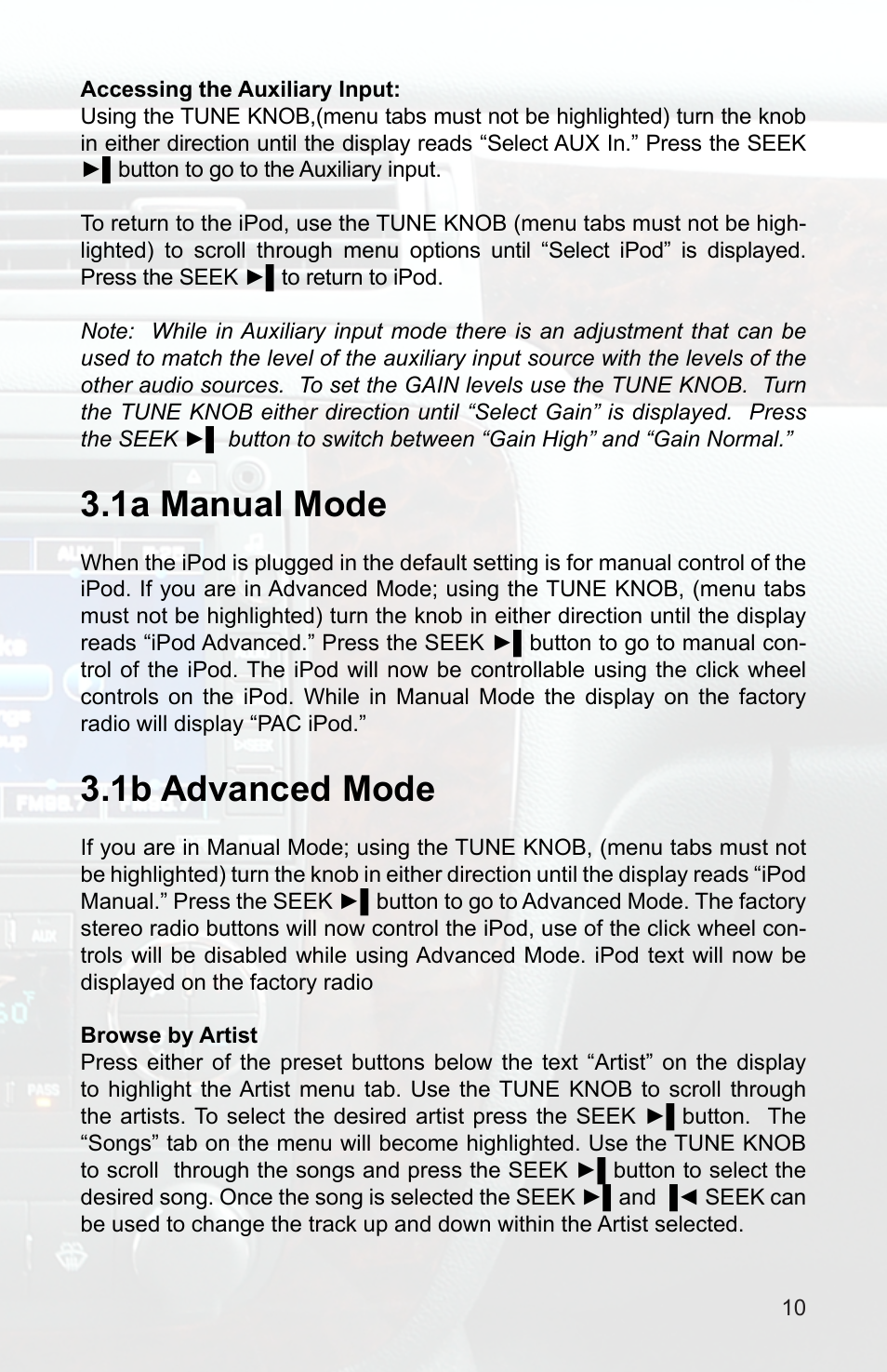 1a manual mode, 1b advanced mode | PAC Ipac GM3 User Manual | Page 8 / 15