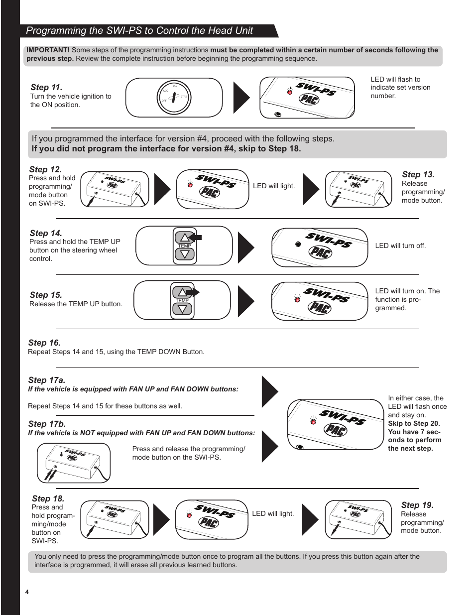 Programming the swi-ps to control the head unit, Swi-ps | PAC SWI-PS User Manual | Page 4 / 8