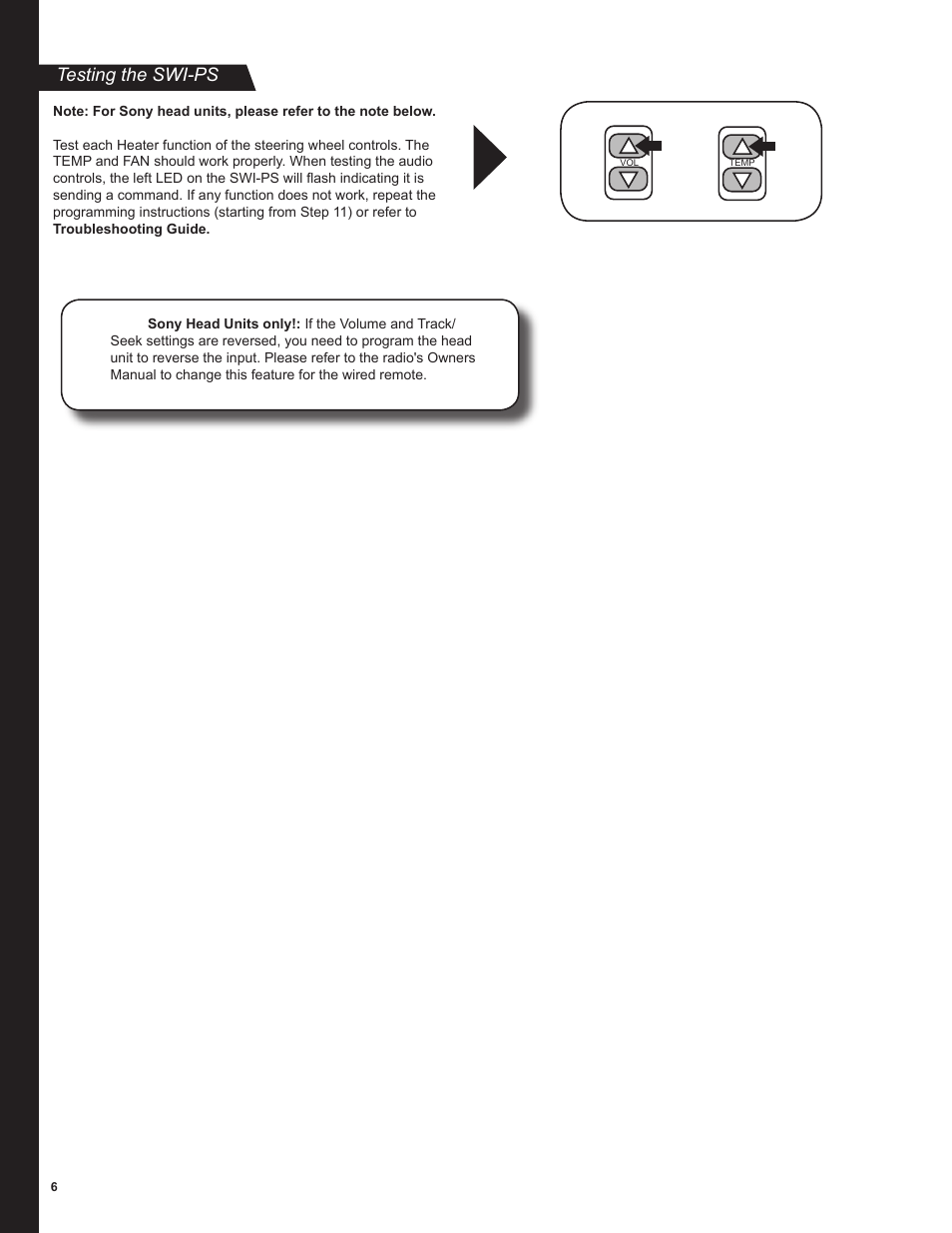 Testing the swi-ps | PAC SWI-PS User Manual | Page 6 / 8