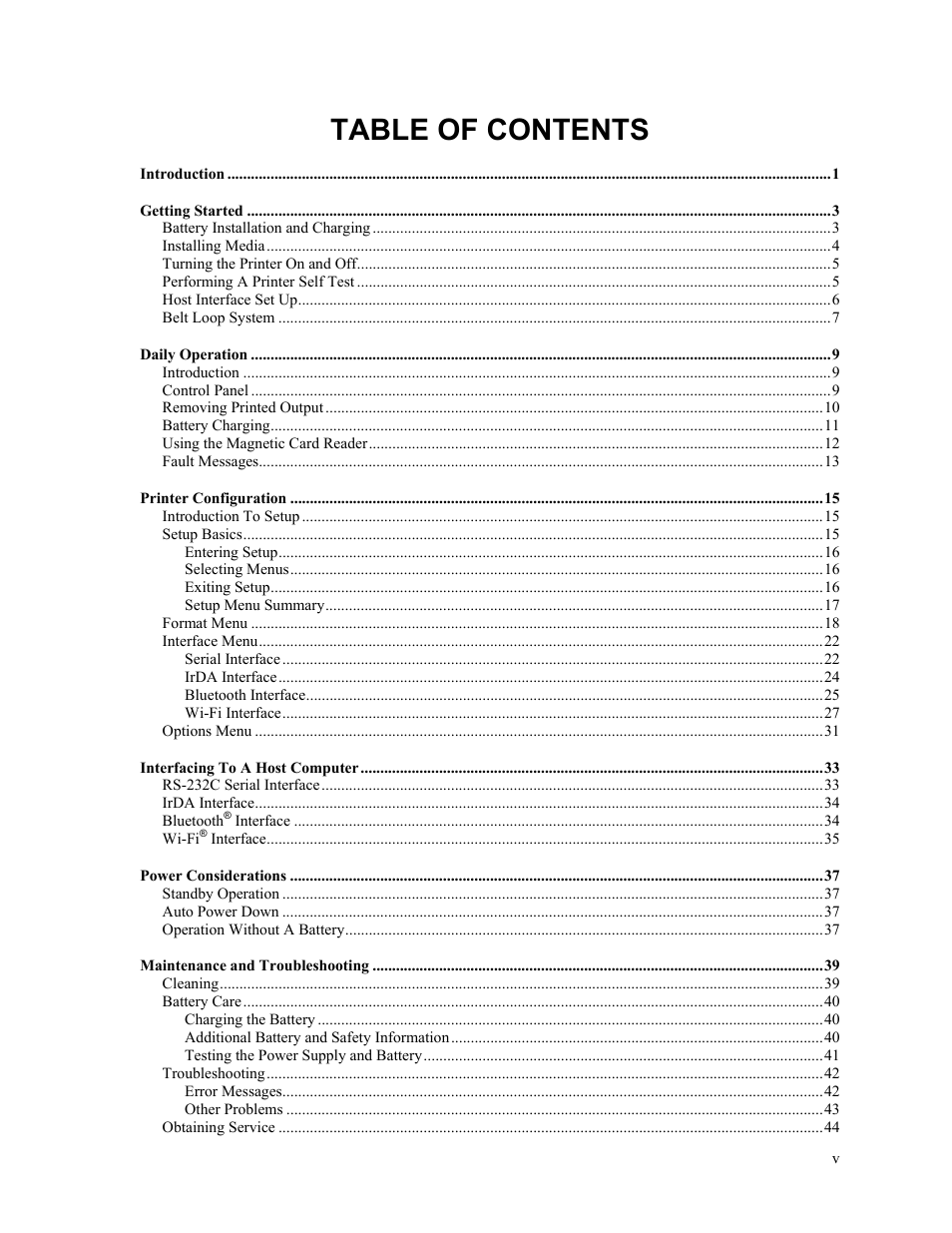 Printek Mobile Thermal MtP300 Series User Manual | Page 5 / 65