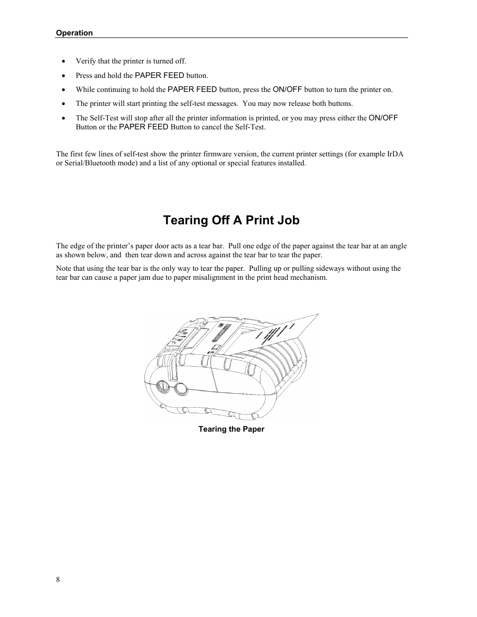 Tearing off a print job, Attaching the belt loop system | Printek Mt2 Series User Manual | Page 14 / 38