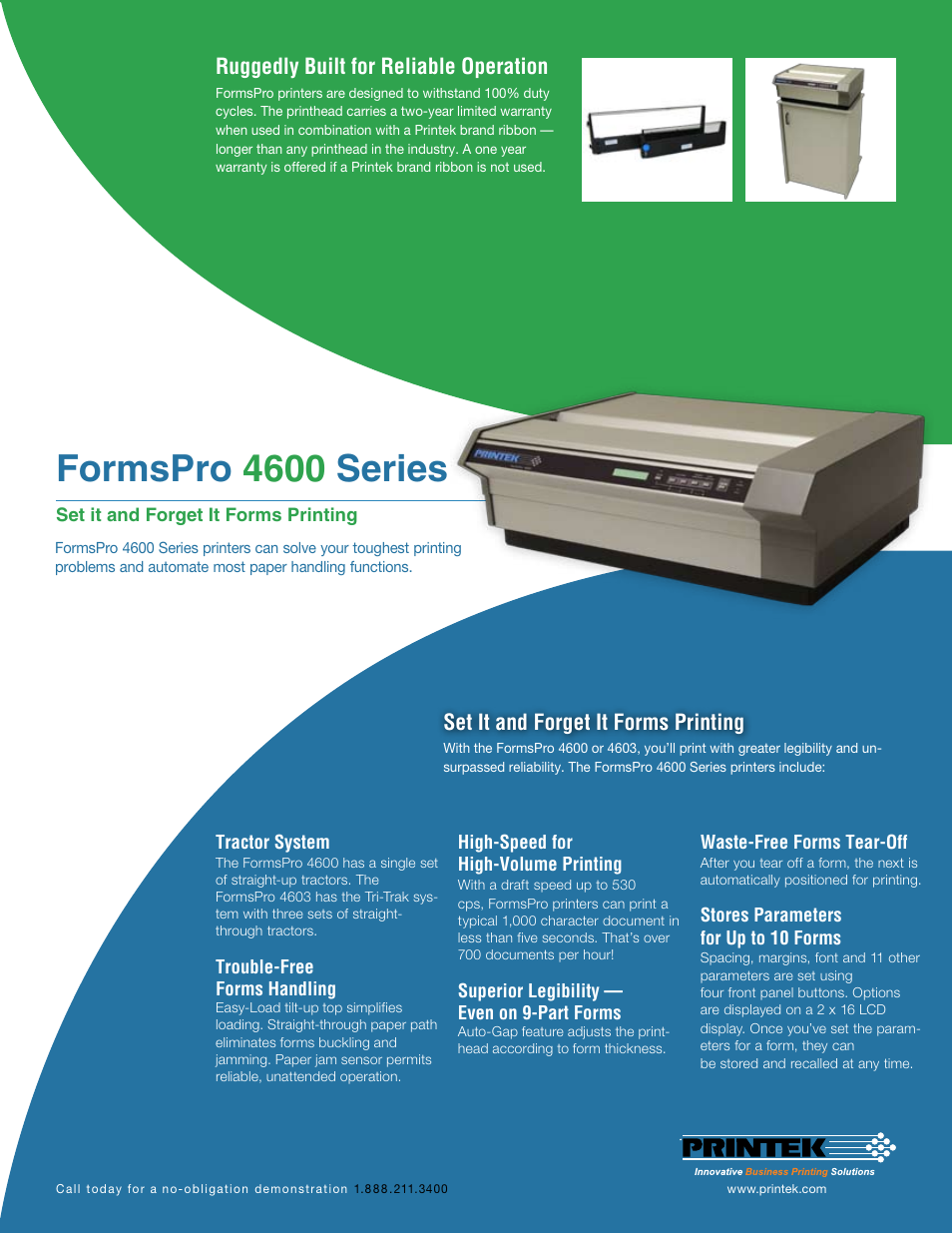 Printek FormsPro 4600 User Manual | 2 pages