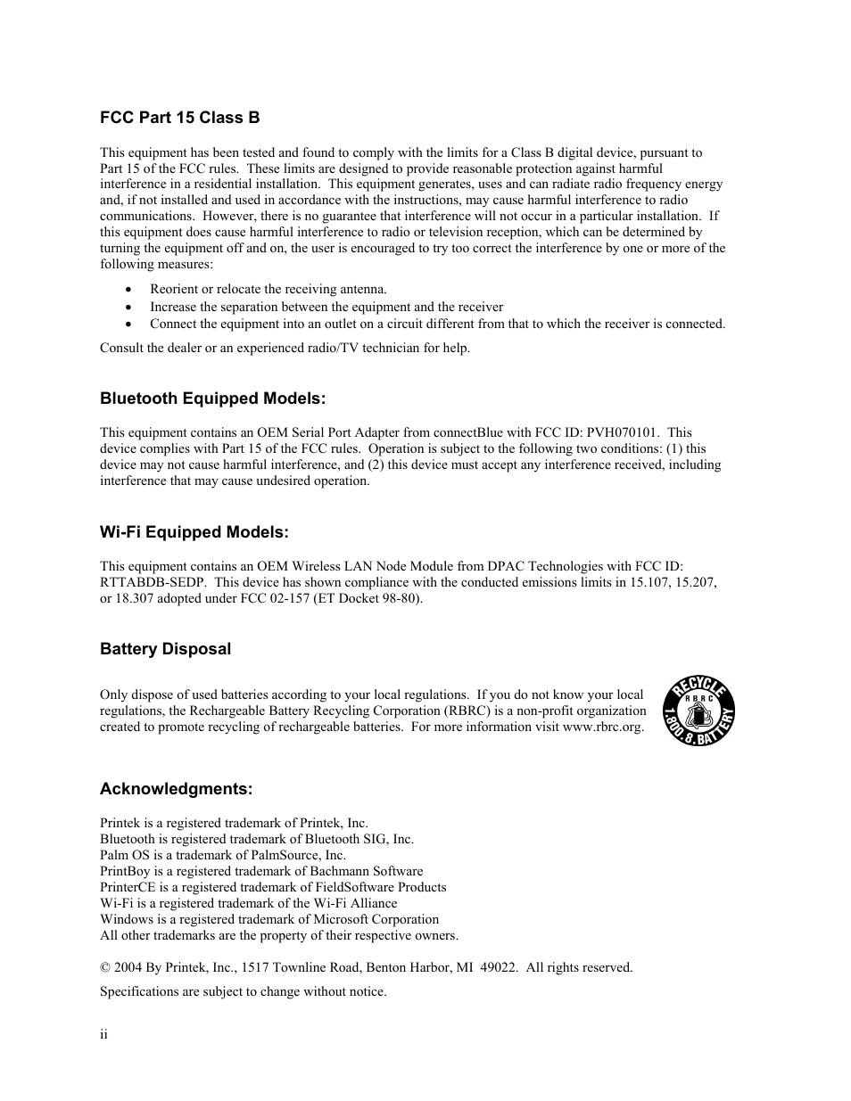 Printek Mt3-II Series User Manual | Page 2 / 34