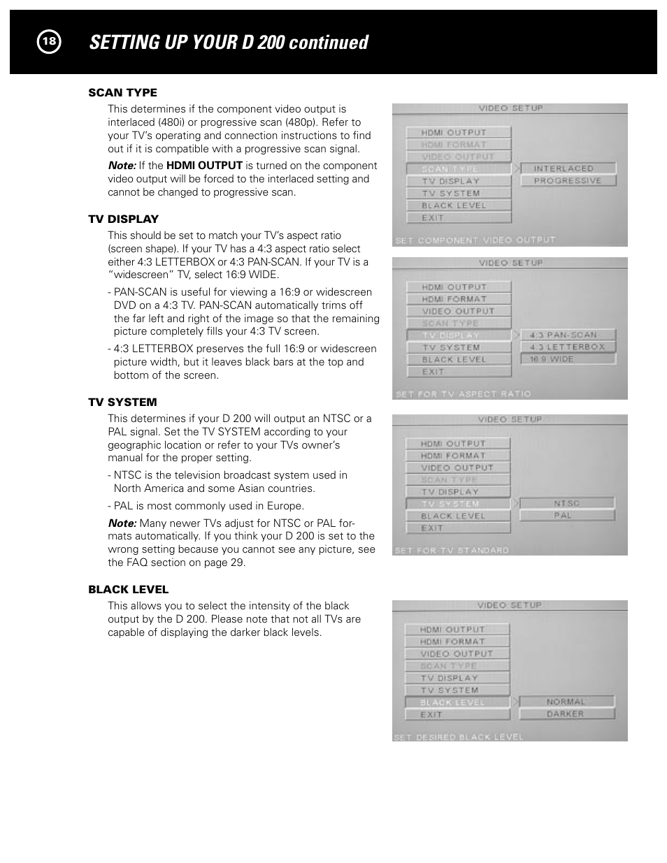 Setting up your d 200 continued | Parasound Model D 200 User Manual | Page 18 / 36