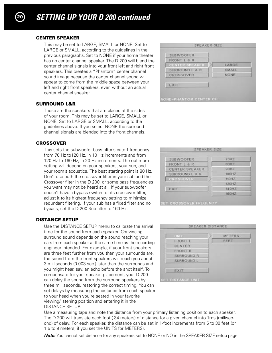 Setting up your d 200 continued | Parasound Model D 200 User Manual | Page 20 / 36