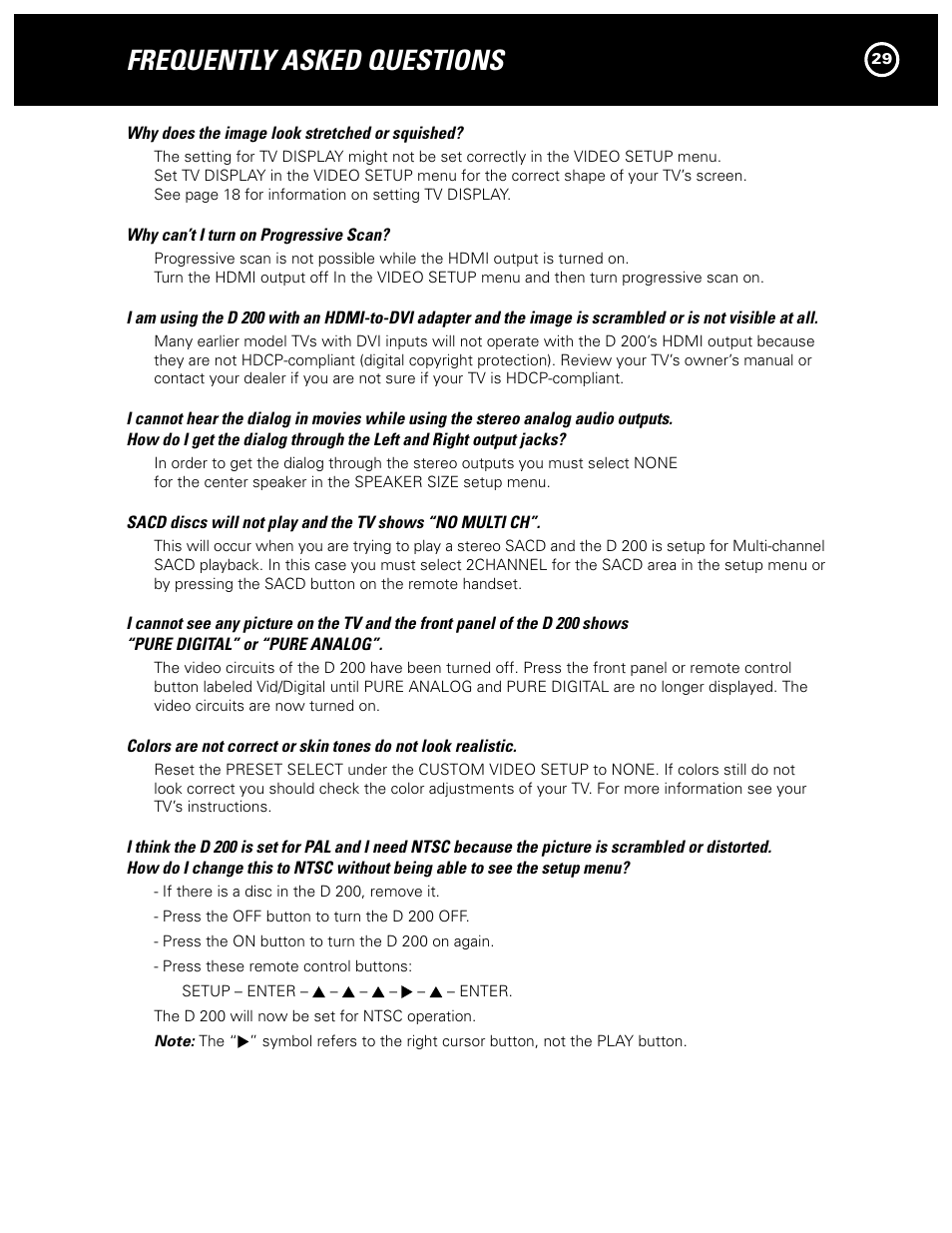 Frequently asked questions | Parasound Model D 200 User Manual | Page 29 / 36