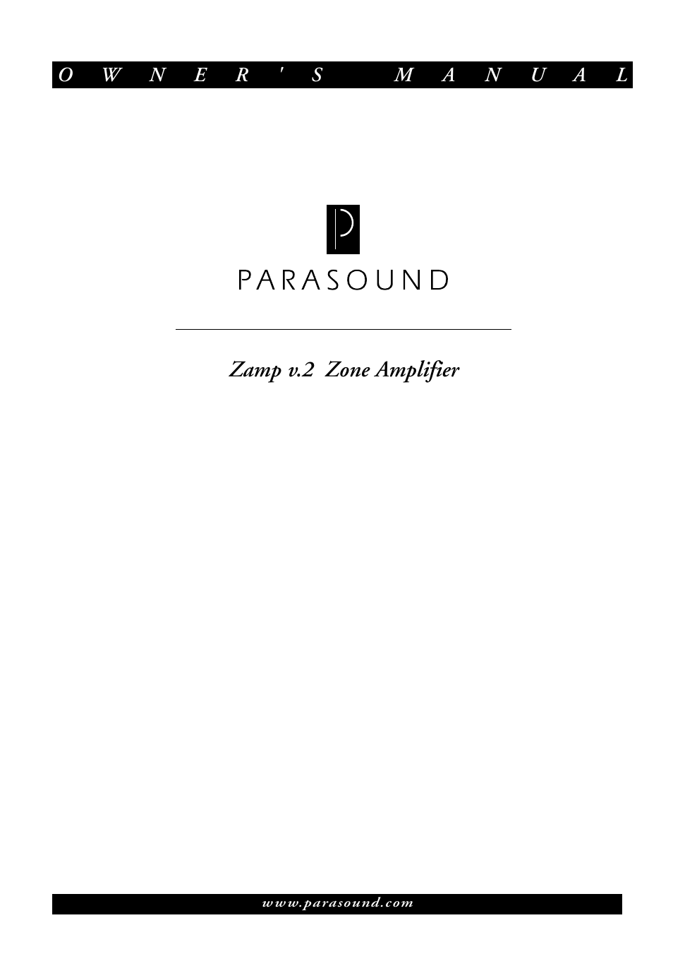 Parasound Zamp v.2 User Manual | 13 pages