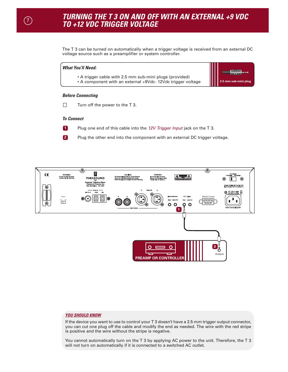 Parasound Halo T 3 User Manual | Page 10 / 27