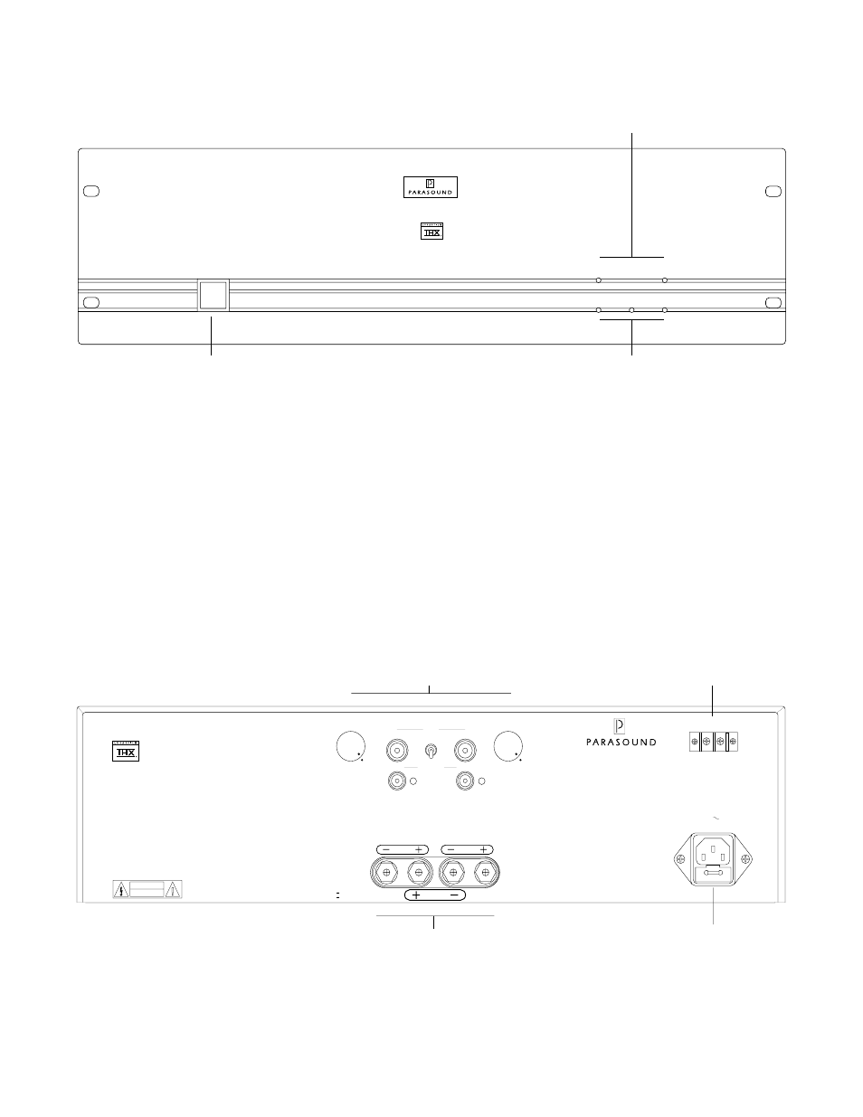 Hca-1500a front panel drawing, Figure #2, Figure #1 | Parasound HCA-1500A User Manual | Page 3 / 11