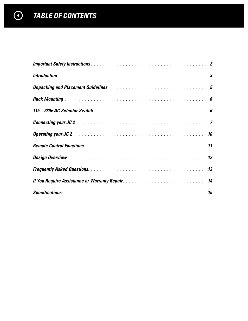 Parasound JC 2 User Manual | Page 4 / 16