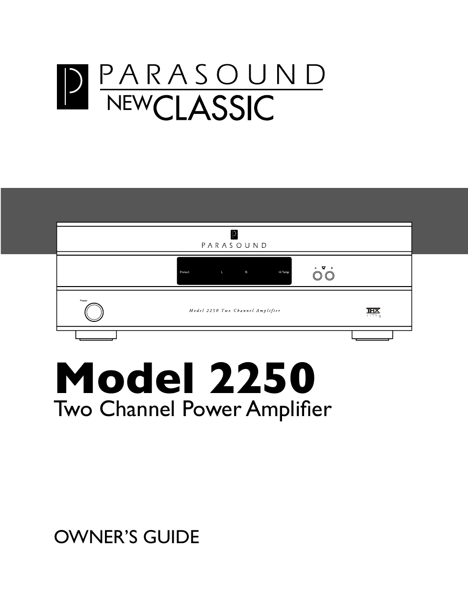 Parasound NewClassic Model 2250 User Manual | 16 pages
