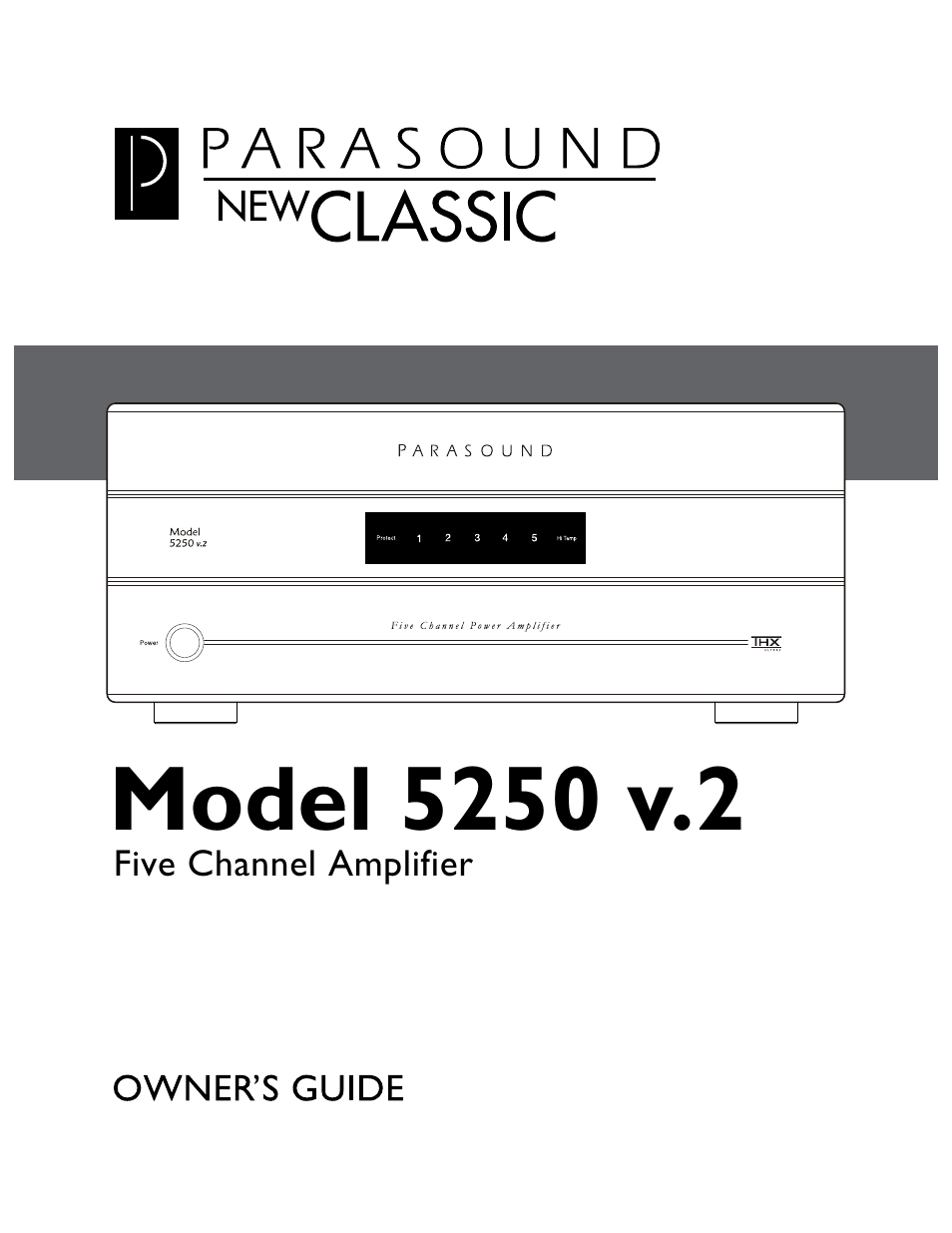 Parasound 5250 V.2 User Manual | 16 pages