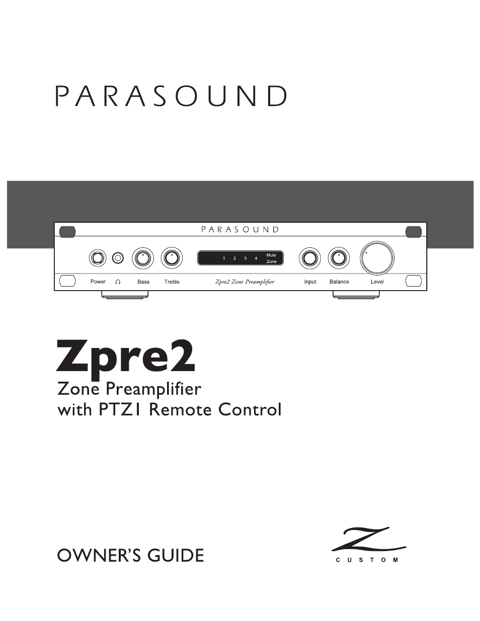 Parasound Zpre2 User Manual | 16 pages