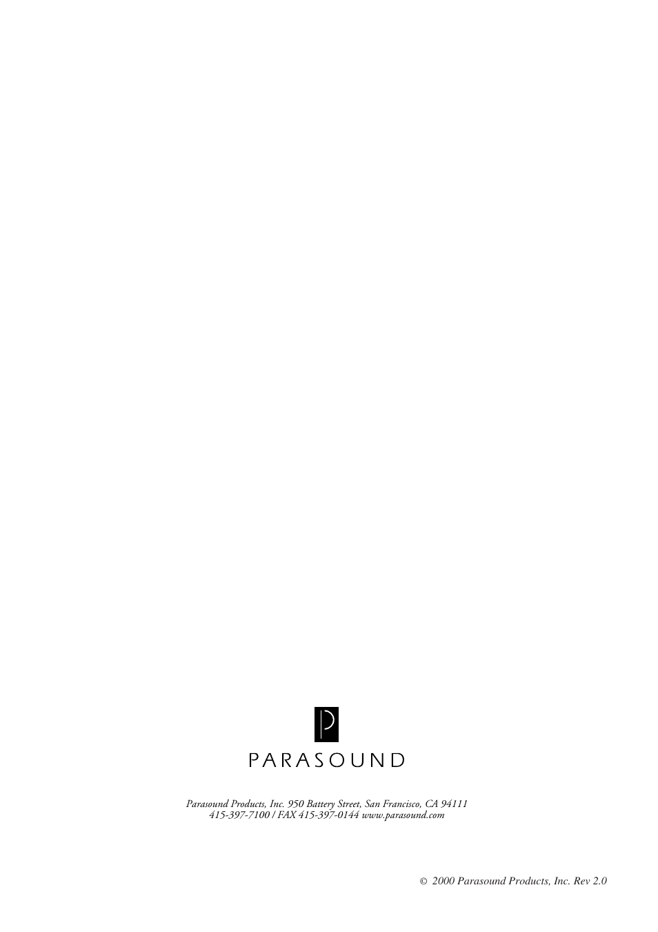 Parasound Zpre Zone User Manual | Page 12 / 12