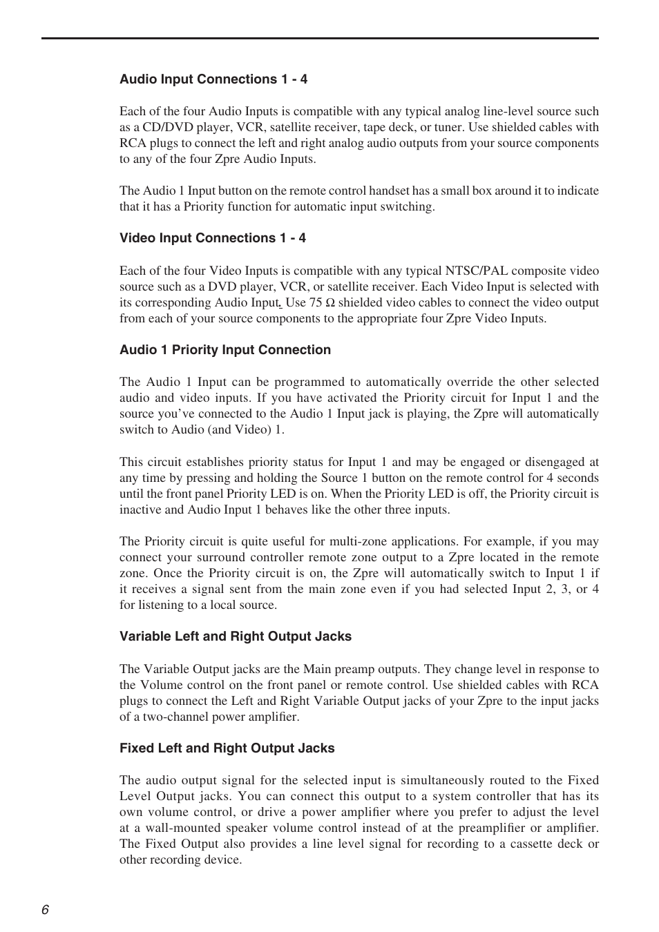 Parasound Zpre Zone User Manual | Page 6 / 12