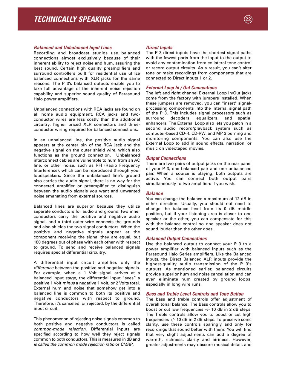 Technically speaking | Parasound P 3 User Manual | Page 25 / 28