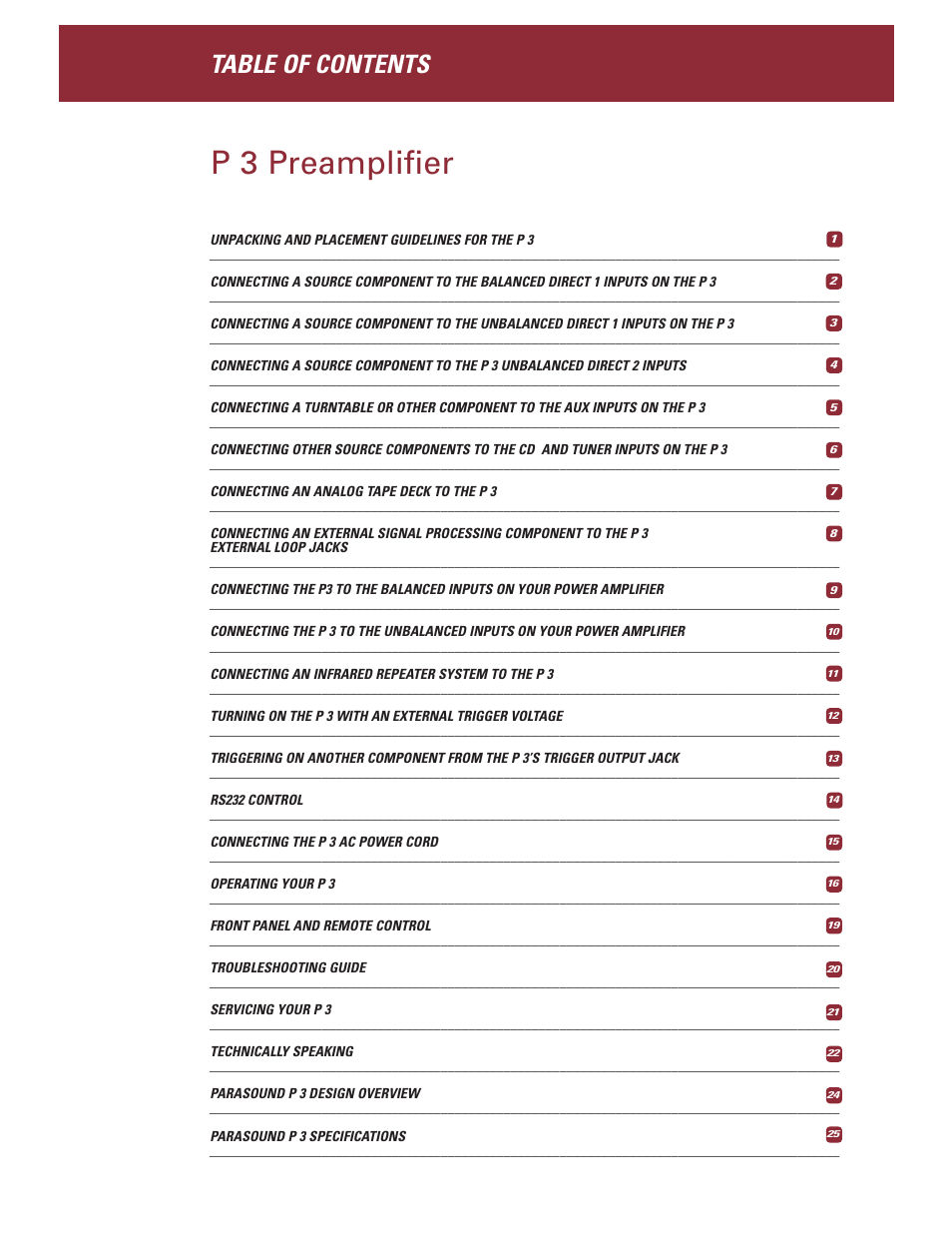 Parasound P 3 User Manual | Page 3 / 28