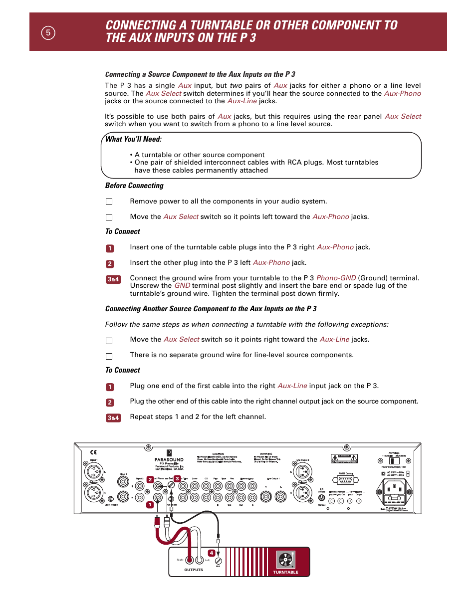 Parasound P 3 User Manual | Page 8 / 28