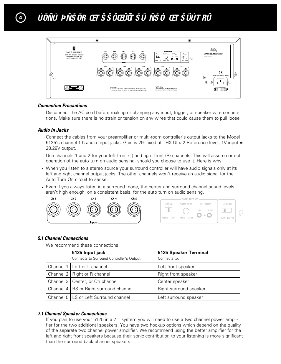 Ъфсъ юсš фr œt š š ôœüõt š û сš у œt š üút rû | Parasound NewClassic Model 5125 User Manual | Page 6 / 16