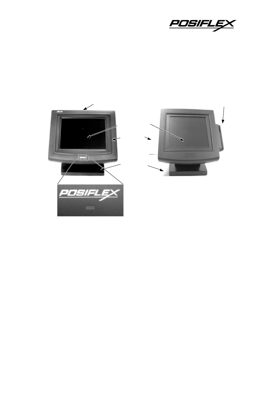 Parts identification, Front view | POSIFLEX Business Machines JIVA TP-5700 User Manual | Page 9 / 28