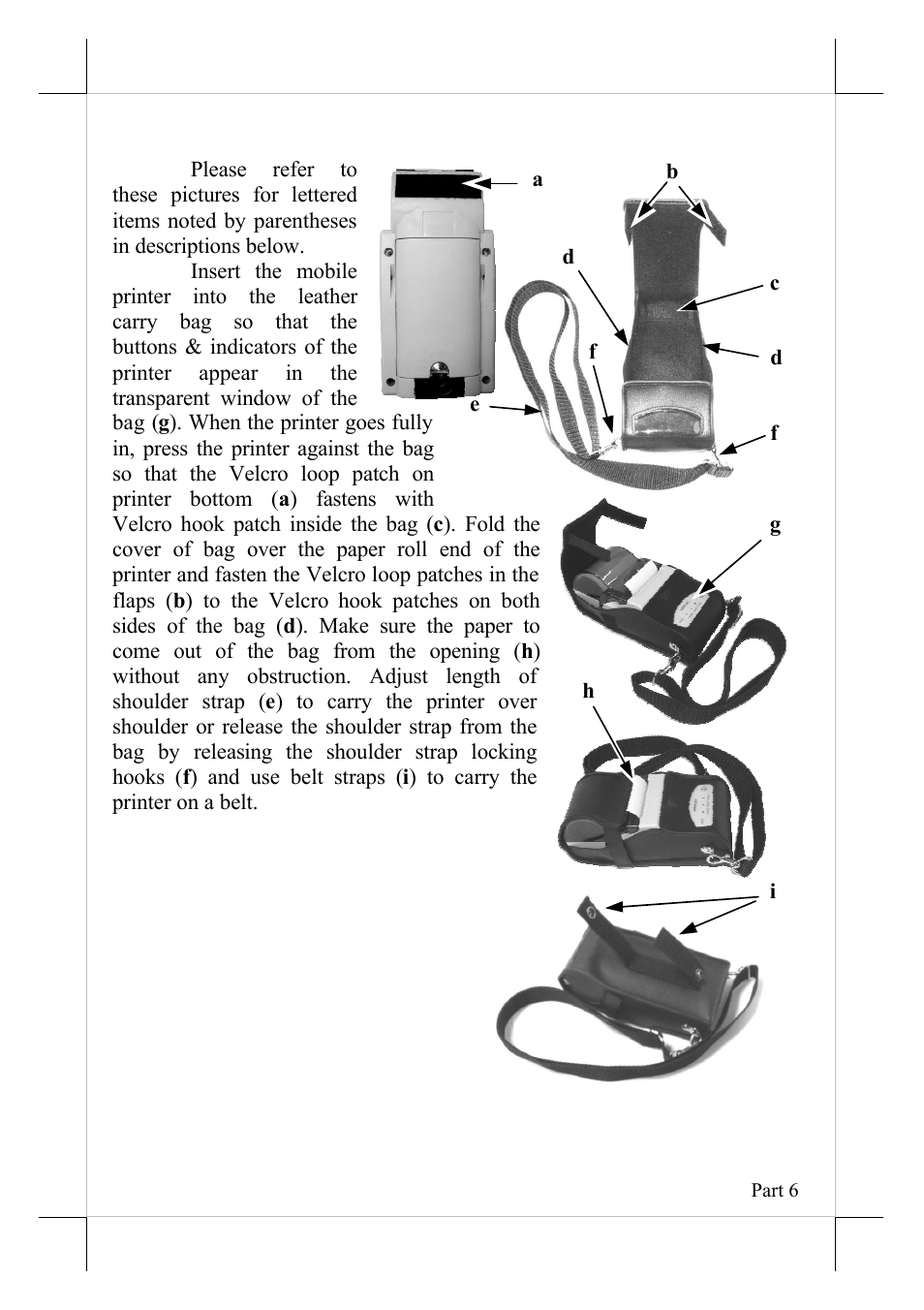 The carry bag | POSIFLEX Business Machines MP-300 User Manual | Page 6 / 10