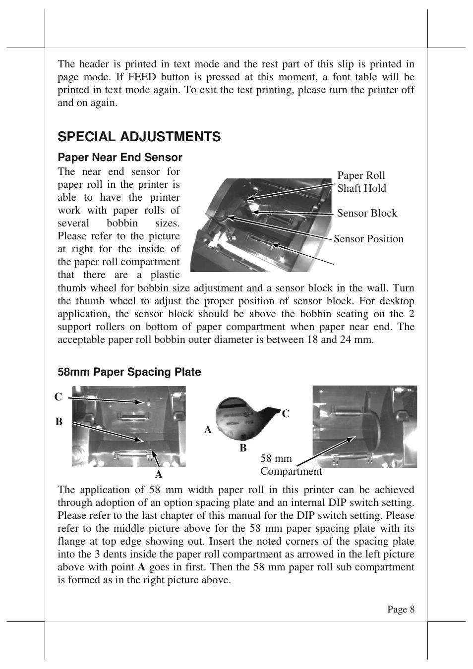 Special adjustments | POSIFLEX Business Machines AURA 6800 User Manual | Page 8 / 20