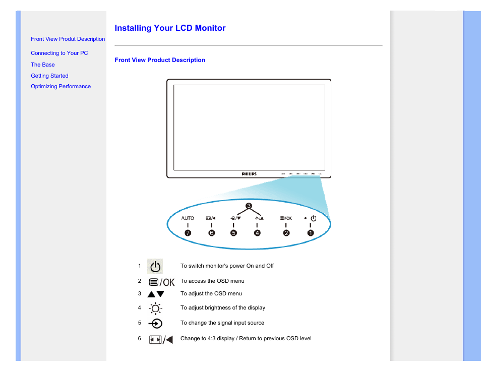 Installing your lcd monitor, Installing your monitor | Philips 202EI User Manual | Page 35 / 73