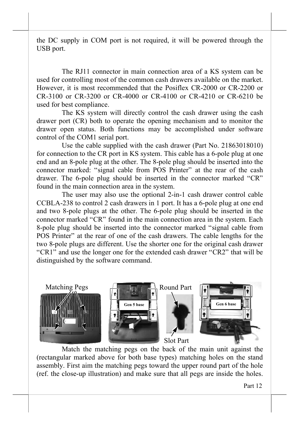 Connecting cash drawer (option), Desktop mounting | POSIFLEX Business Machines 16560900020 User Manual | Page 12 / 20