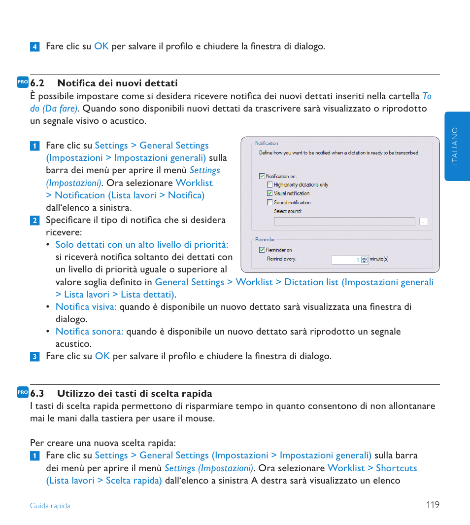 2 notifica dei nuovi dettati, 3 utilizzo dei tasti di scelta rapida | POSIFLEX Business Machines SPEECHEXEC 4.3 User Manual | Page 119 / 184