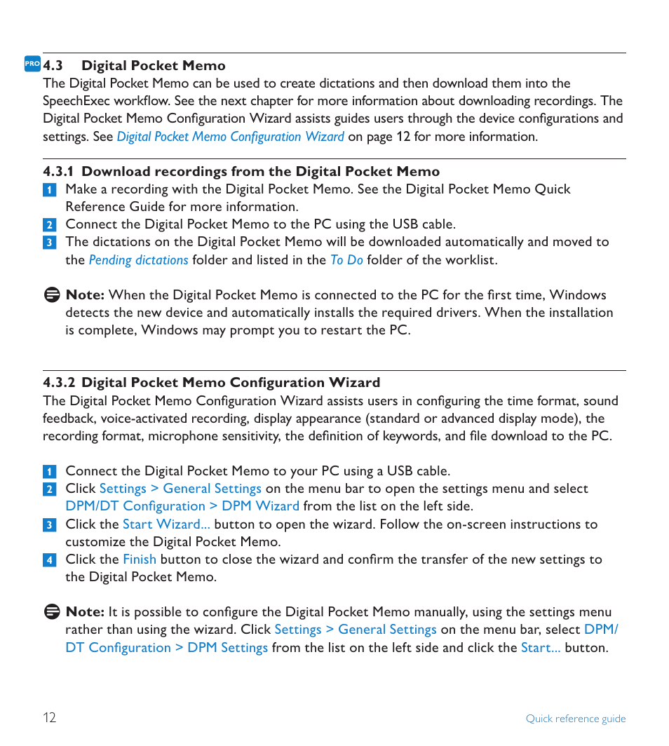 3 digital pocket memo | POSIFLEX Business Machines SPEECHEXEC 4.3 User Manual | Page 12 / 184