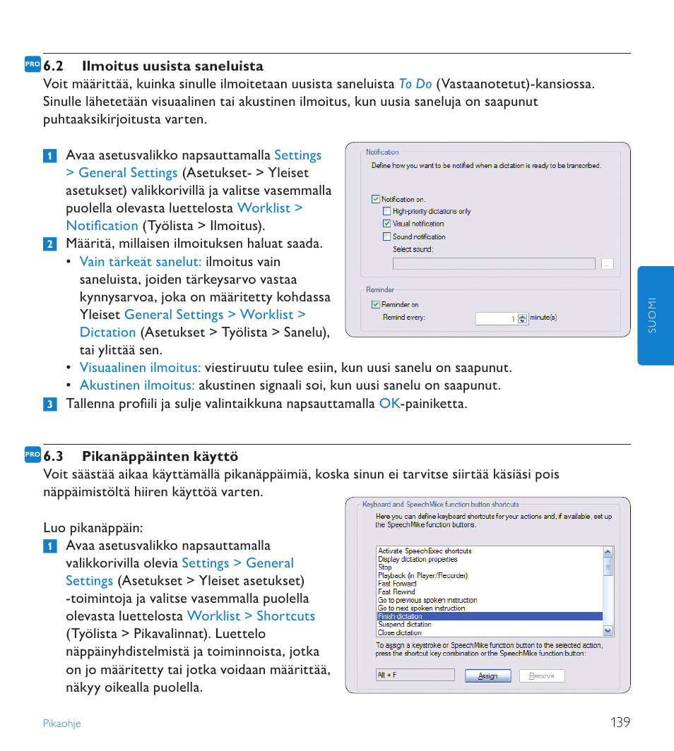 2 ilmoitus uusista saneluista, 3 pikanäppäinten käyttö | POSIFLEX Business Machines SPEECHEXEC 4.3 User Manual | Page 139 / 184