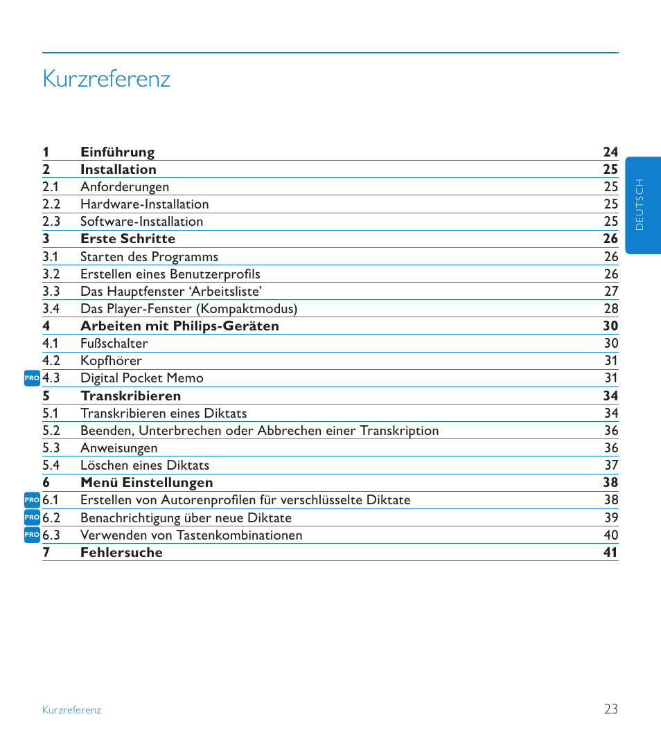 Kurzreferenz | POSIFLEX Business Machines SPEECHEXEC 4.3 User Manual | Page 23 / 184