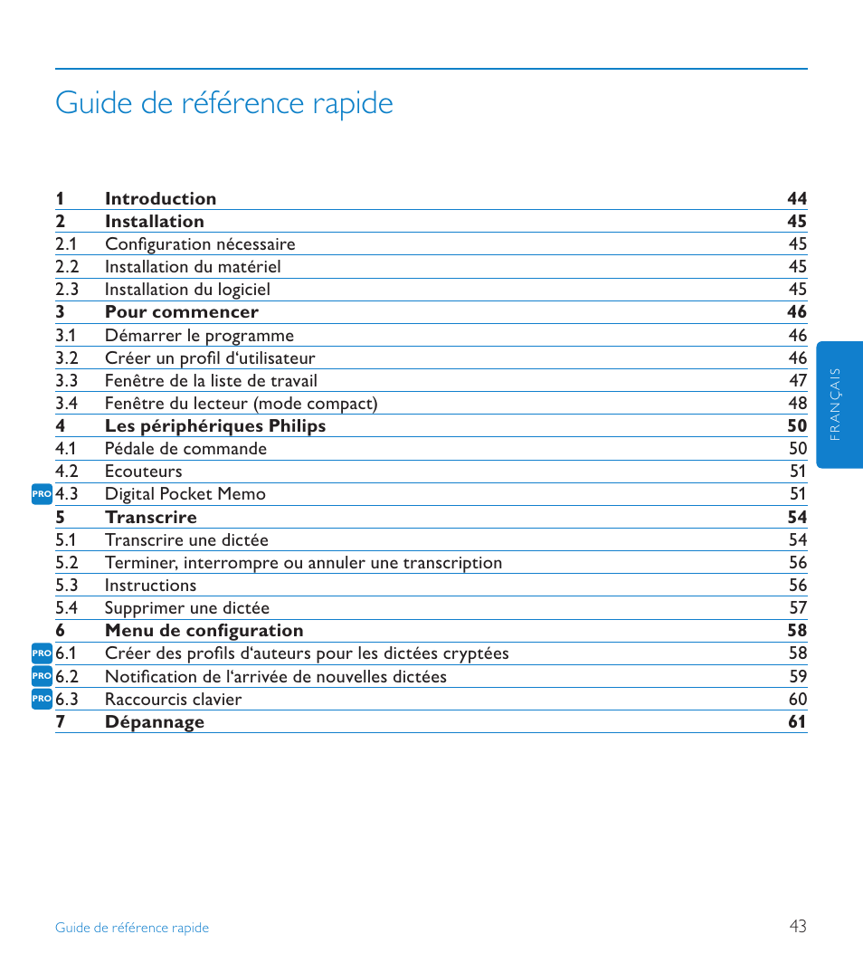 Référence rapide, Guide de référence rapide | POSIFLEX Business Machines SPEECHEXEC 4.3 User Manual | Page 43 / 184