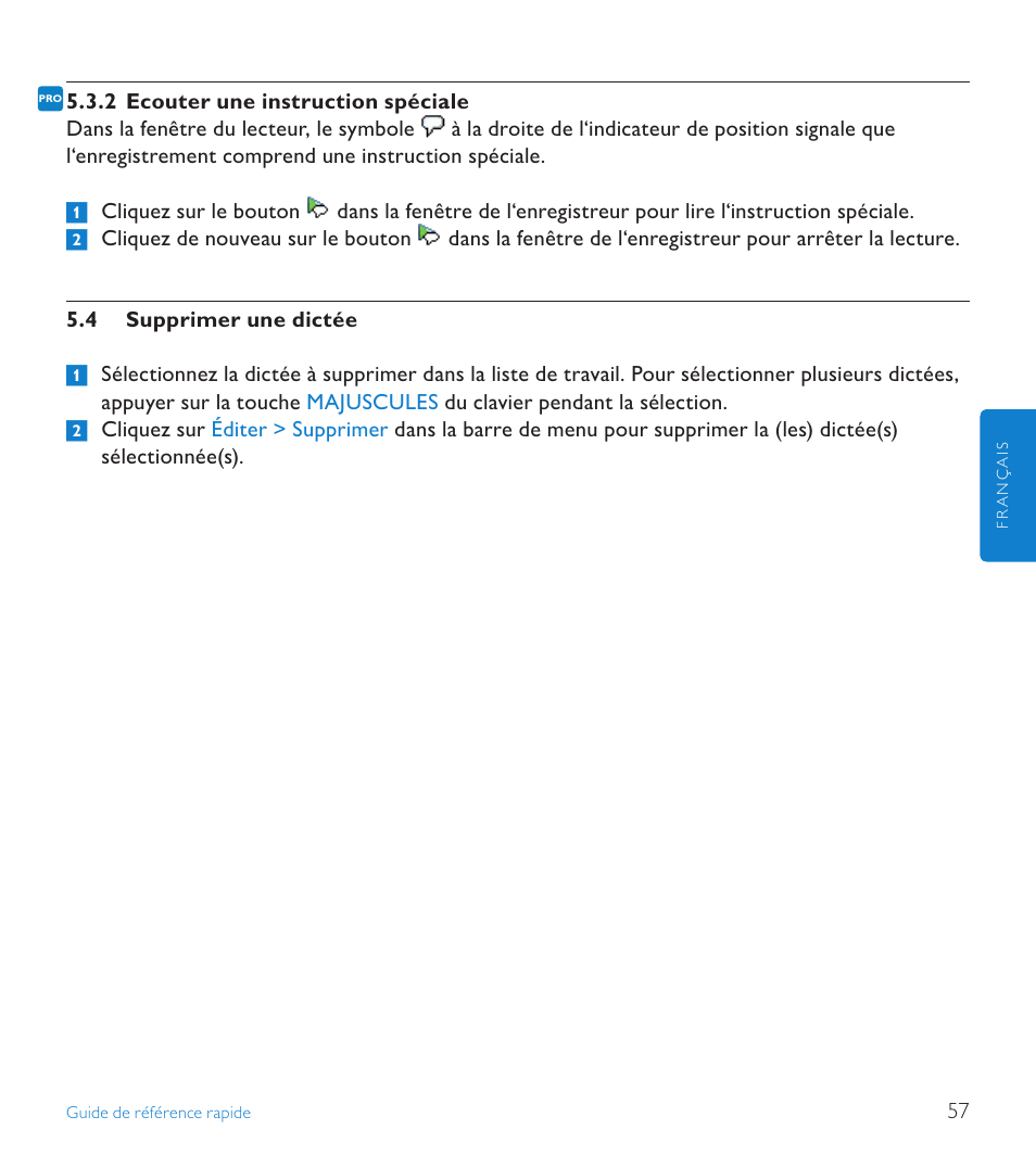 4 supprimer une dictée, Supprimer une dictée | POSIFLEX Business Machines SPEECHEXEC 4.3 User Manual | Page 57 / 184