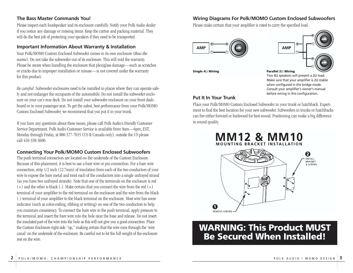 Polk Audio MM10 User Manual | Page 2 / 5