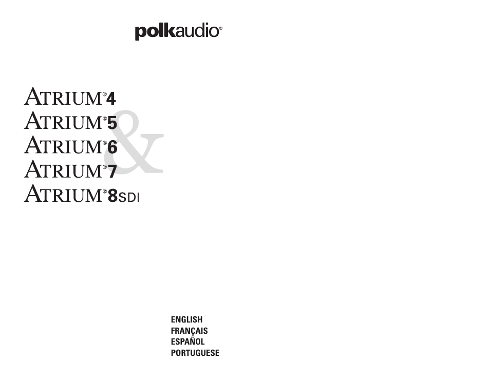 Polk Audio Atrium 8SDI User Manual | 27 pages