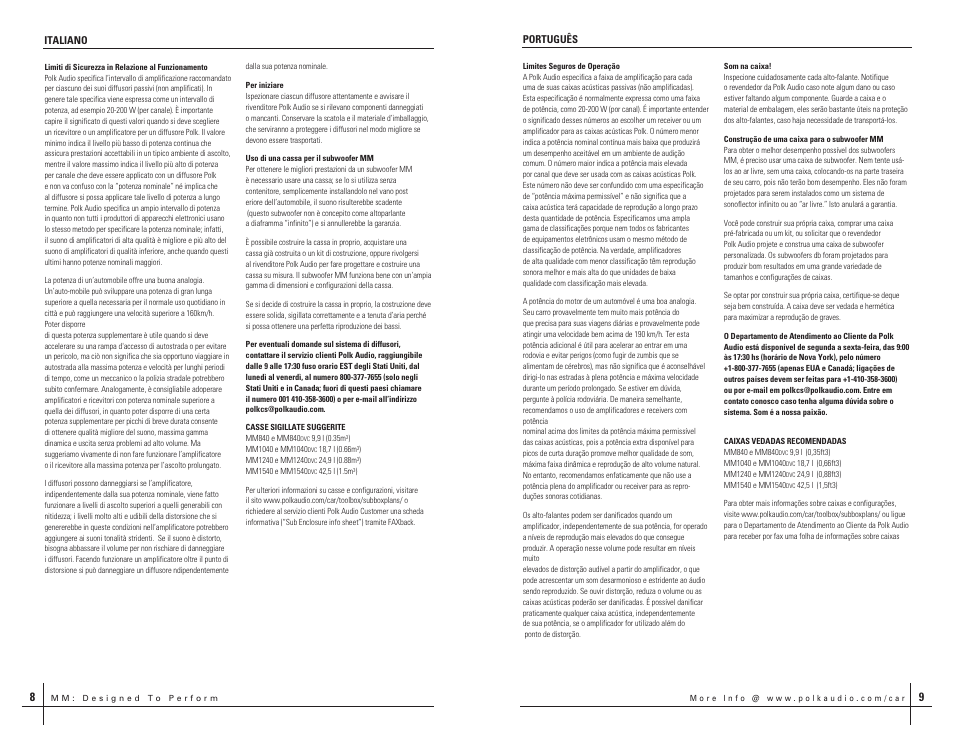 Polk Audio MM1040DVC User Manual | Page 5 / 16