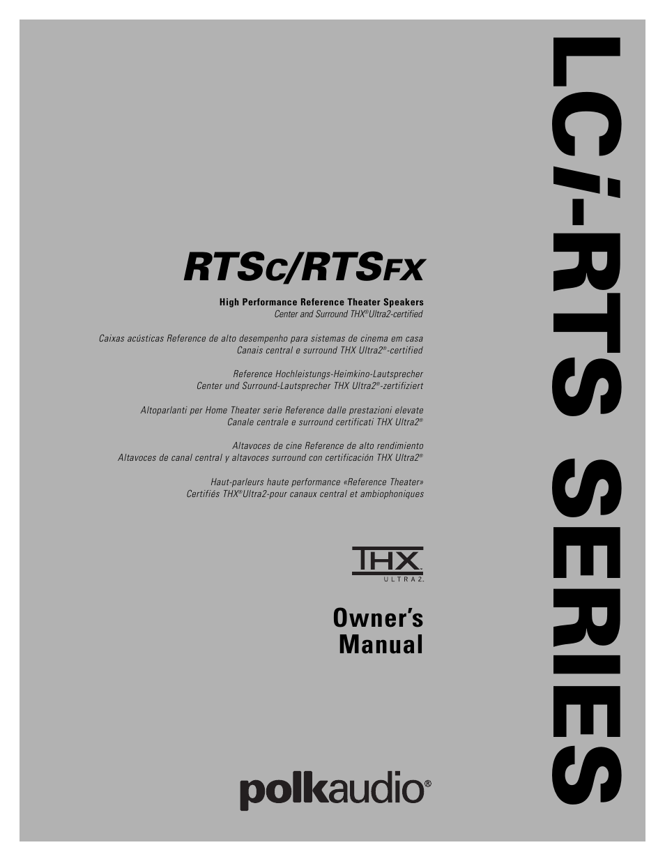 Polk Audio RTSC User Manual | 28 pages