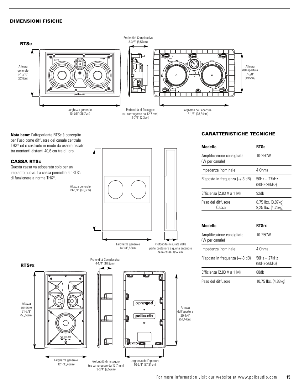 Polk Audio RTSC User Manual | Page 15 / 28