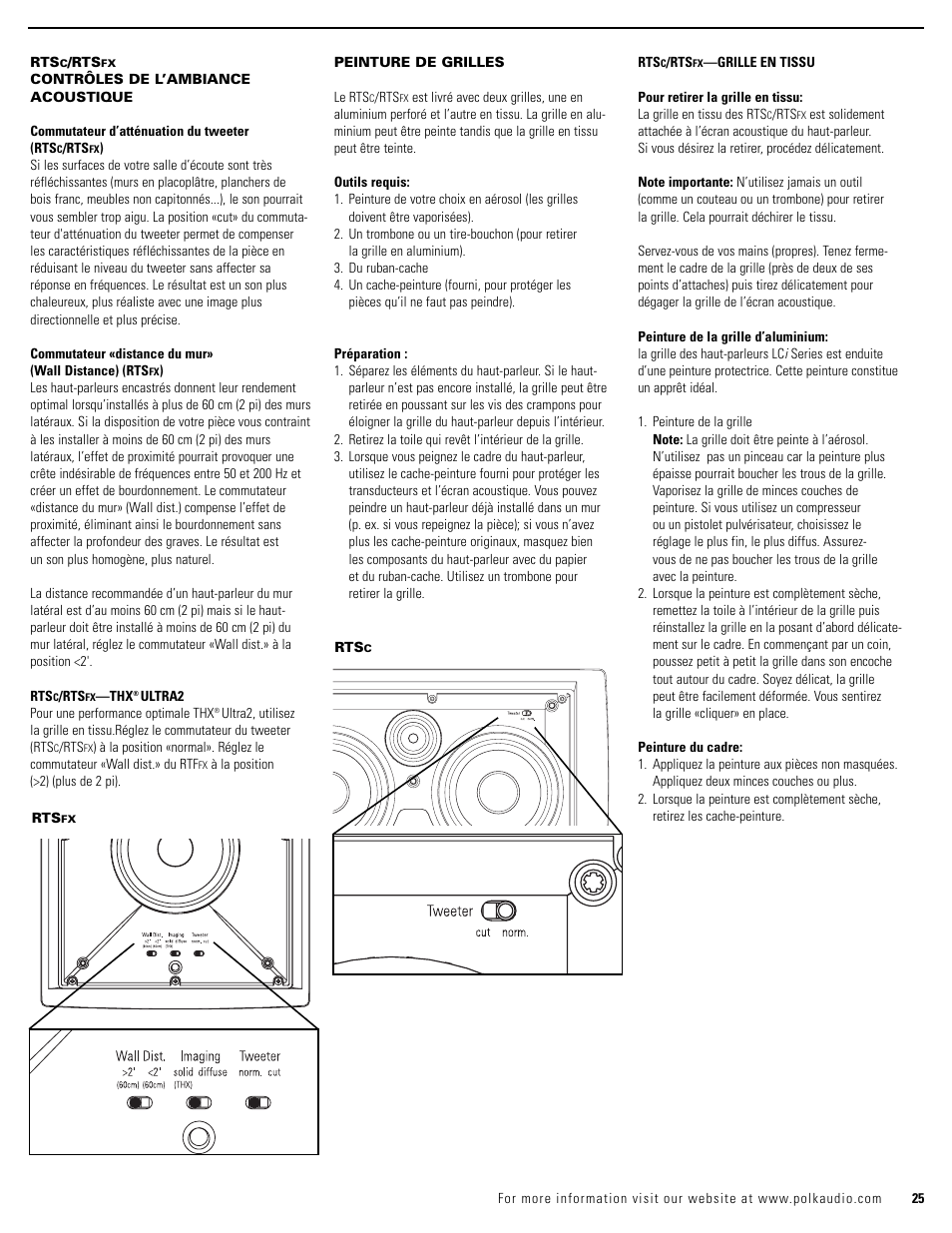 Polk Audio RTSC User Manual | Page 25 / 28