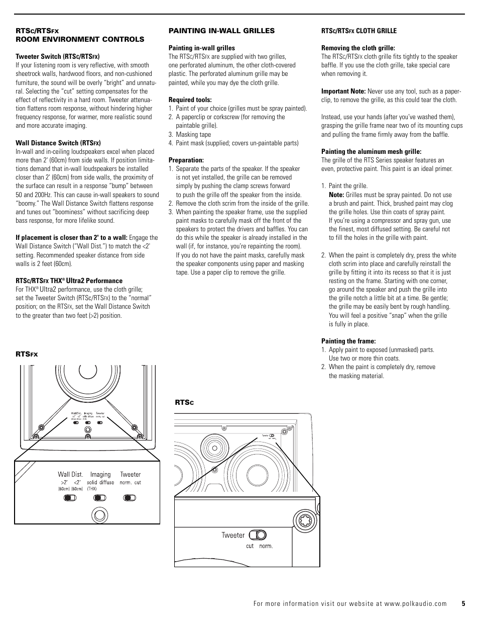 Polk Audio RTSC User Manual | Page 5 / 28