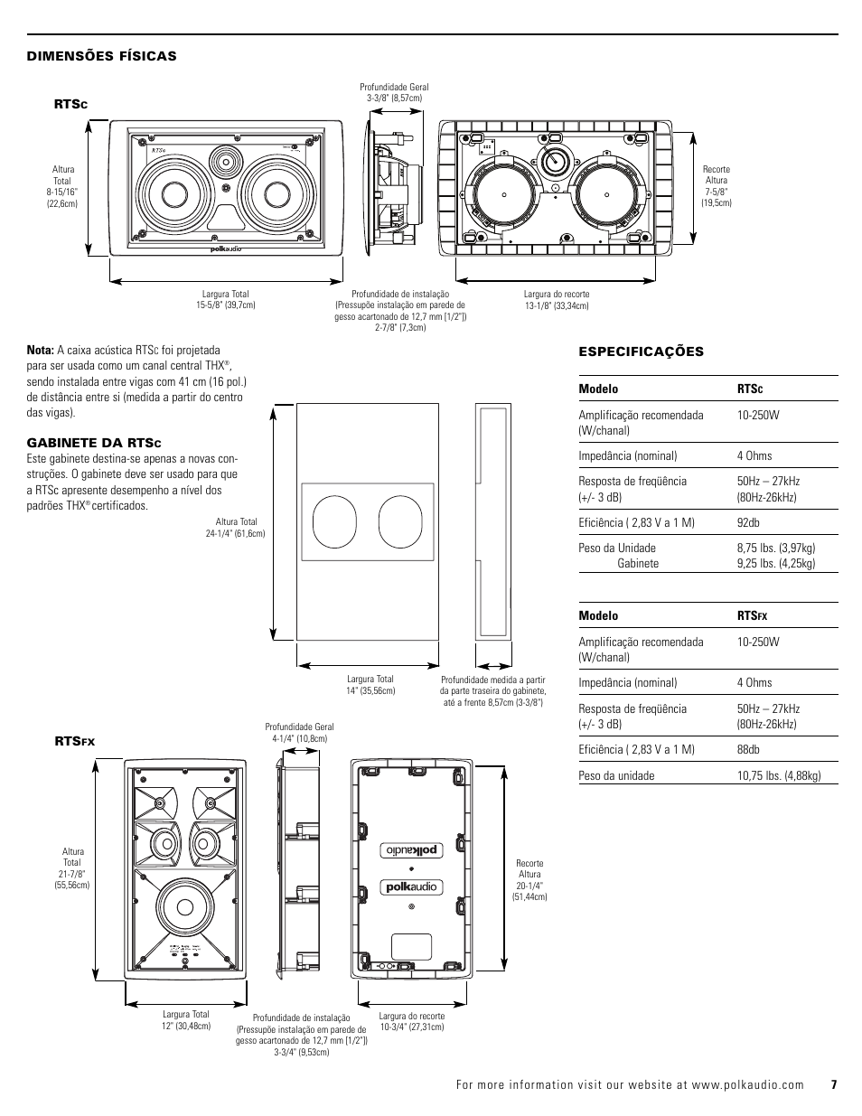 Polk Audio RTSC User Manual | Page 7 / 28