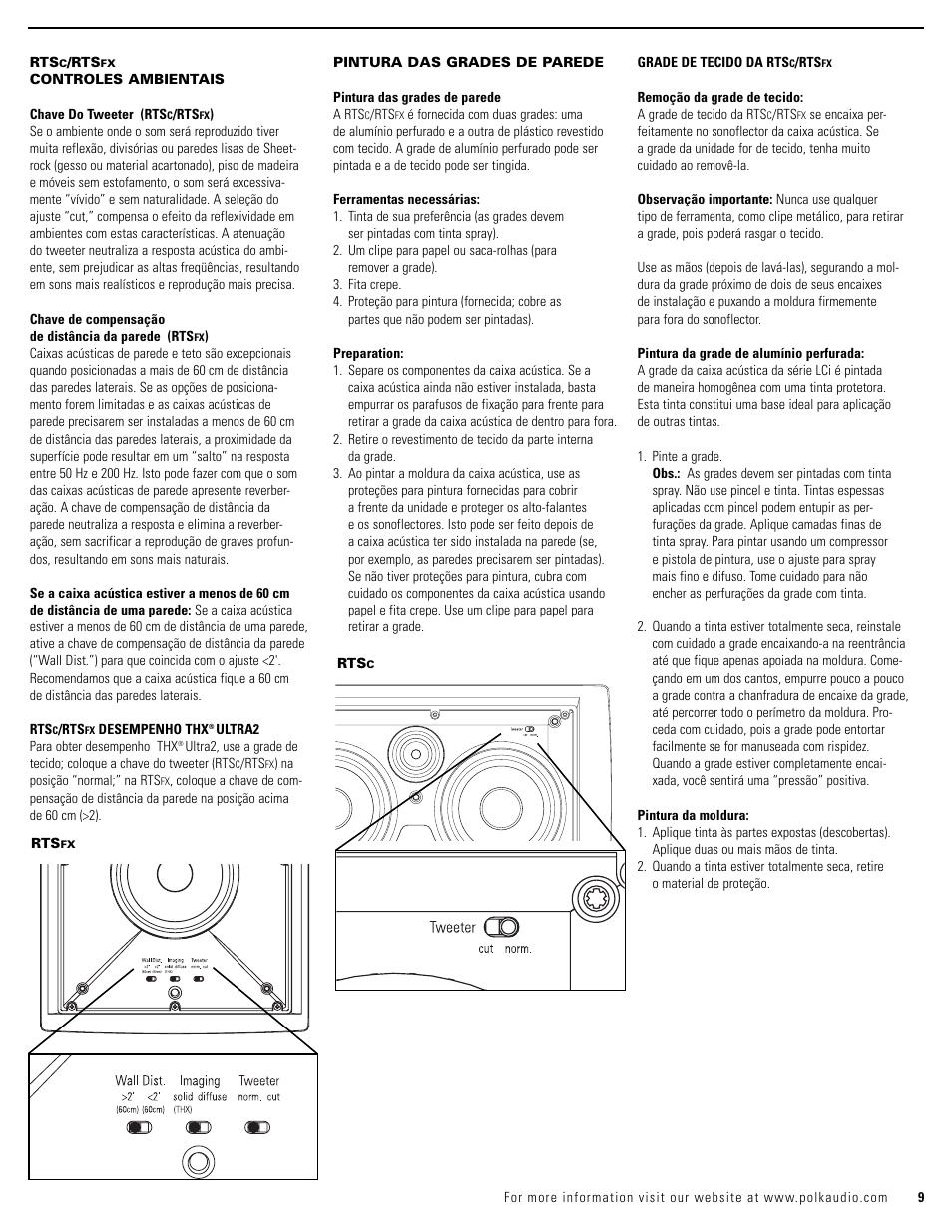 Polk Audio RTSC User Manual | Page 9 / 28